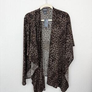 Chico's Additions Women Drape Wrap Top One Size Animal Print Lightweight Flowy